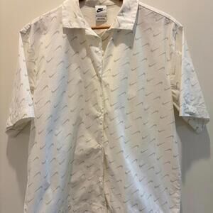 Nike White Button-Up Golf Shirt - Size M